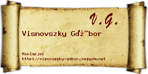 Visnovszky Gábor névjegykártya